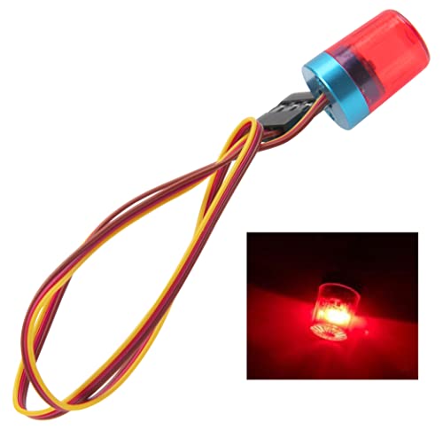 2Pcs Vgoohobby Multi-Function RC LED Flash Lights Alarm Lamp Flashing Rotating Beacon Light Compatible with 1/10 TRX4 SCX10 RC Crawler Car 1/14 Tamiya Tractor RC Truck (Red) - color: Red