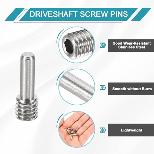 MECCANIXITY 8 Pack Driveshaft Screw Pins, M4x12x4mm Universal Stainless Steel Drive Shaft Screw Pins, RC Car Repair Parts for Electric Car/Truck Replacement - size: M4x12x4mm
