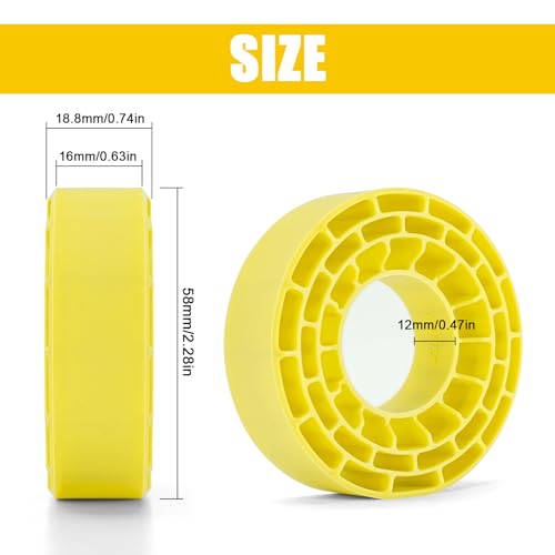 INJORA Silicone Rubber Inserts for 62-64mm*22-24mm 1.0" Tires(1064)(Yellow) - color: Yellow