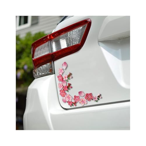 3D Peach Blossom Car Sticker, 16PCS Romantic Realistic Resin Waterproof Vehicle Exterior Decal, Scratch Cover Self-Adhesive Automotive Decorative Sticker, Universal for SUV RV Truck - size: 16PCS/Set