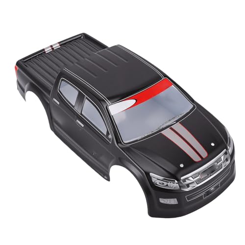 Drfeify 1/10 RC Car Shell, PVC Remote Control Truck Body Shell Cover Spare Part for 26cm Wheelbase (Black) - color: Black