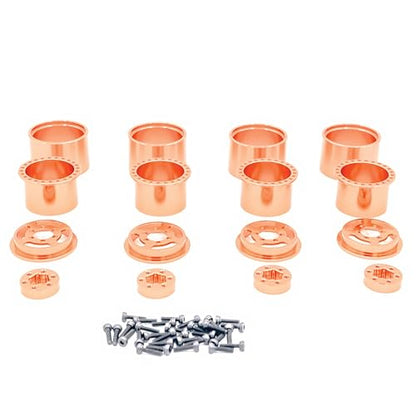 1UP Wheels 1.0" Island Ultra Wide Premium Wheels | Orange | for Axial SCX24, AX24, Traxxas TRX4-M, Redcat Ascent-18, FMS FCX18, 7mm Hex Vehicles - Aluminum Beadlock Wheels - color: Orange