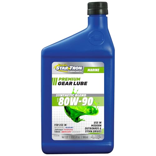 STAR BRITE Synthetic Lower Unit 80W-90 Gear Lube, Marine Grade | Meets API GL-5, API MT-1, SAE J2360 and Mack GO-J specs, extreme pressure additives for engines over 100 HP, marine grade - size: 32 Oz Quart, style: 80W-90W Synthetic