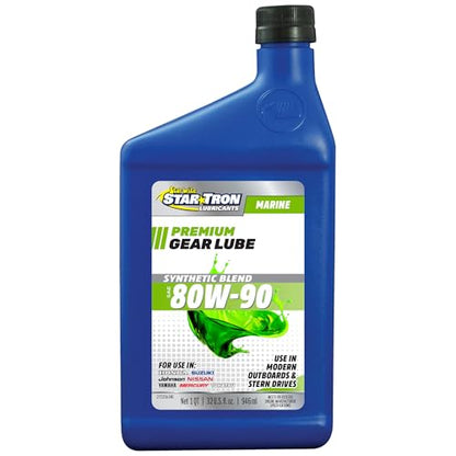 STAR BRITE Synthetic Lower Unit 80W-90 Gear Lube, Marine Grade | Meets API GL-5, API MT-1, SAE J2360 and Mack GO-J specs, extreme pressure additives for engines over 100 HP, marine grade - size: 32 Oz Quart, style: 80W-90W Synthetic