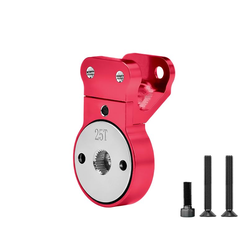 GPM Upgrades Aluminum 7075 Servo Saver Steering 25T W. Built-in Spring for Arrma 1/10 Gorgon 4X2 Mega 550 Brushed Monster Truck Rtr-Ara3230St1 (red) - color: Red