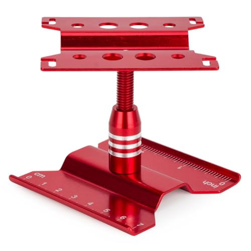 Aluminum Repair Station Work Stand Assembly Platform 360 Degree Rotating for 1/16 1/18 1/24 RC Crawler Axial SCX24 Traxxas TRX4M (Red)