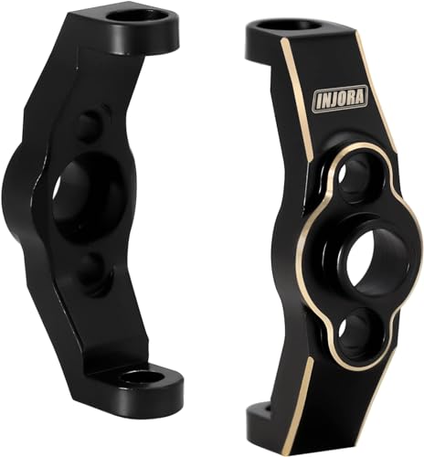 INJORA Brass Steering Blocks Knuckle, Steering Link and Caster Blocks C-Hubs Set for TRX4M 1/18 RC Crawler Upgrade Parts, Black