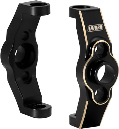 INJORA Brass Steering Blocks Knuckle, Steering Link and Caster Blocks C-Hubs Set for TRX4M 1/18 RC Crawler Upgrade Parts, Black