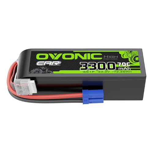 OVONIC 22.2V 70C 3300mAh 6S Lipo Battery with EC5 Plug for RC Car Boat Truck Helicopter Airplane Racing Models