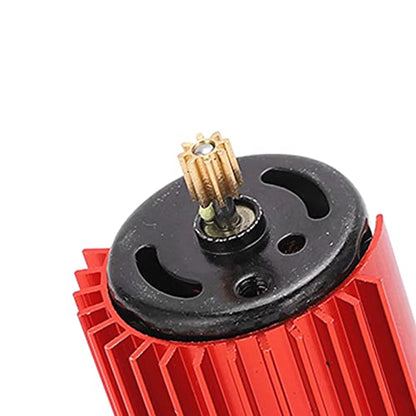 2 Speed 370 Brushed Motor, RC Brush Motor Metal Gear, Heat Dissipation High Speed High Efficiency RC Brush Motor Metal Gear with Heat Sink for WPL RC Car (Red)