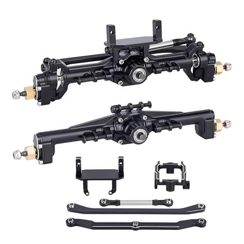 AMK TRX4M Portal Axles Extended 20mm, 109.6g CNC Aluminum TRX4M Front & Rear Axle Set with Two Servo Mounts for 1/18 RC CrawlerCar TRX4M Axle Upgrade Parts