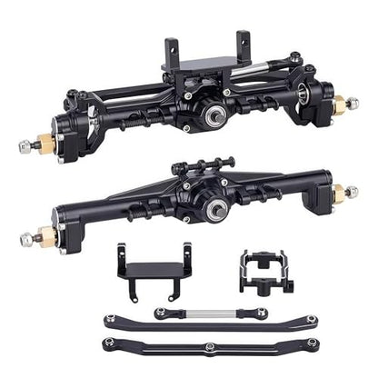AMK TRX4M Portal Axles Extended 20mm, 109.6g CNC Aluminum TRX4M Front & Rear Axle Set with Two Servo Mounts for 1/18 RC CrawlerCar TRX4M Axle Upgrade Parts