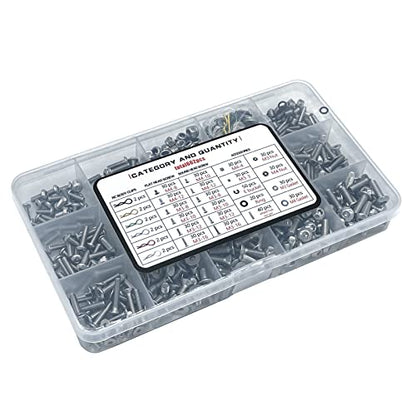 662-piece Universal Remote Control Screw kit 304 Stainless Steel Screw Combination kit, Suitable for Traxxas axial Redcat HPI Arrma SCX10 Losi 1/8 1/10 1/12 1/16 Scale Remote Control Truck Track