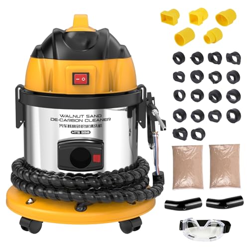 Walnut Blaster, with 23 Pcs Adapters & 2KG Walnut Blaster Kit for Carbon Cleaning, Automotive Engine System Intake Pipe Exhaust Valve Cleaning Machine, 1200W - size: 1200W Walnut Blaster