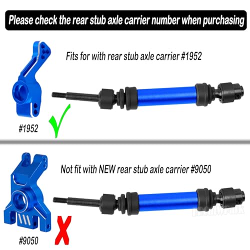 Drive Shaft Axles Upgrades Part for 1/10 Slash 4X4 VXL/Rustler 4X4 VXL/Stampede 4WD VXL,RC Steel #45 Front & Rear 4Pcs Driveshafts CVD w/Hex Hops Up,Navy Blue - color: Navy Blue - (Axles)
