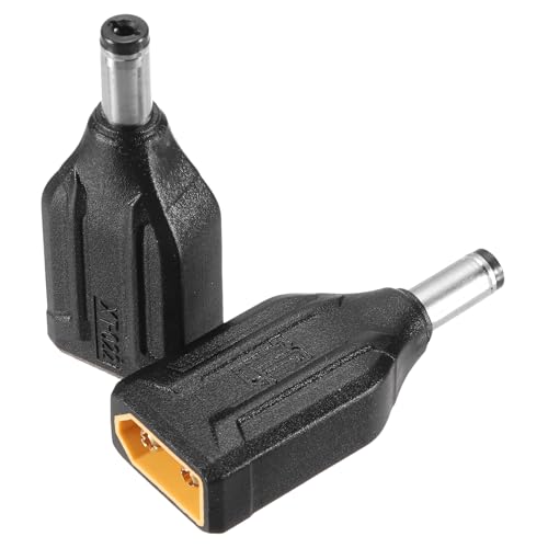 MECCANIXITY 2 Pack XT60 Adapter, XT60 Male to DC5521 Male 5.5 x 2.1mm Wireless Adapter, XT60 Connectors Wireless for Solar Panel, Laptop Power Supply - style: XT60 Male to DC5521 Male
