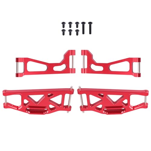 Aluminum A-Arms for Traxxas WideMaxx Suspension Arms Upgrades Set Front & Rear (8-Pack) (Red) - color: Red