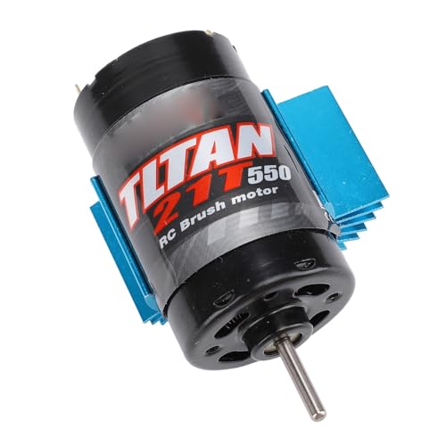 Keenso RC Car Motor, 550 Brushed Motor with Aluminum Copper Build and Blue Heat Sink, 1 8in Shaft Replacement for 1 10 RC Crawler for Axial SCX10 HPI JL 90046 (21T) - size: 21T