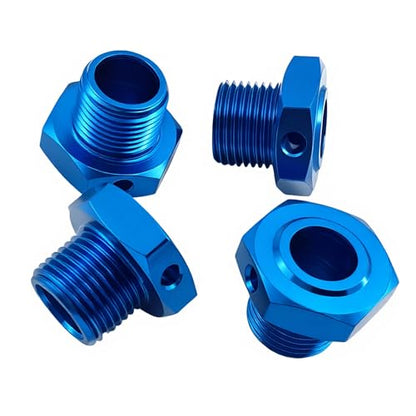 17mm Aluminum Wheel Hex Nut Kit for ARRMA Typhon Mojave Felony 6S (Blue) | 1/8,1/7,Infraction,Limitless,ARAC9416 ARAC9763 ARA311035,CNC Machined,High Strength,Precision Fit,Wear Resistant - color: Blue