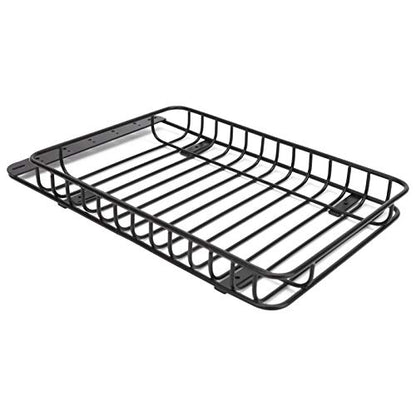 1/10 Scale RC Metal Roof Rack Luggage Carrier with 5 LED Lights, Black | Compatible with Traxxas TRX-4, Axial SCX10 90046 & SCX10 III AXI03007, Overland Crawler Upgrade Parts