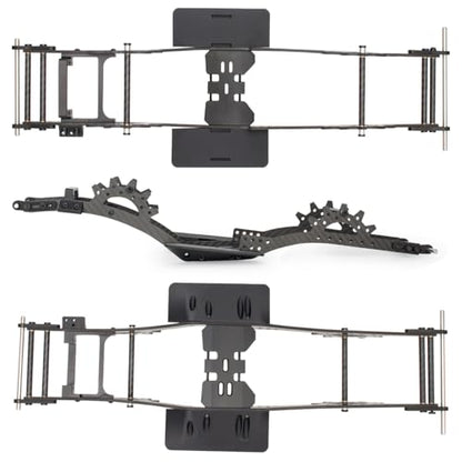 Carbon Fiber LCG Chassis Kit Frame Rails Skid Plate CMS Servo Panhard Mount for 1/10 RC Rigs Crawler Capra SCX10 II VS4-10 Comp Builds DIY Parts (Chassis Kit) - style: Chassis Kit