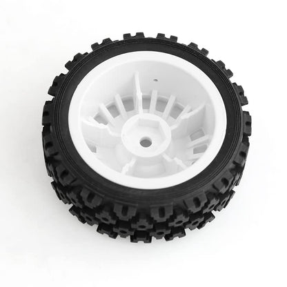 4Pcs Rubber Tire Plastic Wheel Tyre for Tamiya XV-01 XV01 TA06 TT-01 TT-02 PTG-2 RC Rally 1/10 RC Car Upgrades Parts Accessories