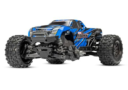 Traxxas Mini Maxx Brushless 4X4 Monster Truck (Blue) | Includes LiPo battery & 2-amp USB-C charger