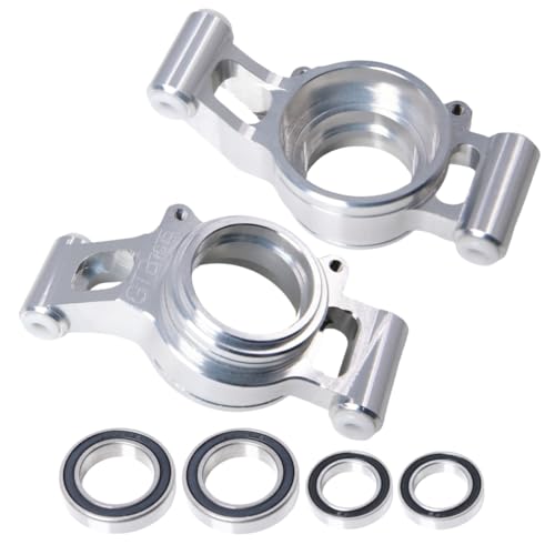 GTBRacing X-Maxx CNC Aluminum 7075 Rear Wheel Hub Carrier Set for 1/5 RC Car Tra-xxas Xmaxx 6S 8S Upgrade Part (Rear Wheel Hub Silver) - color: Rear Wheel Hub Silver