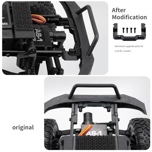 MORLORDY Aluminum Alloy RC Front Bumper Mount & Rear Body Shell Mount for SCX24 Base Camp 1/24 RC Crawler Car Upgrade Parts - color: Bumper Mount & Shell Mount