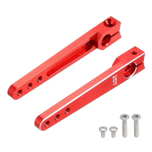 MECCANIXITY Aluminum Alloy 2 inch 25T Steering Servo Arm Horn Red for Car/Boat/Airplane Boat Accessories Pack of 2 - color: Red