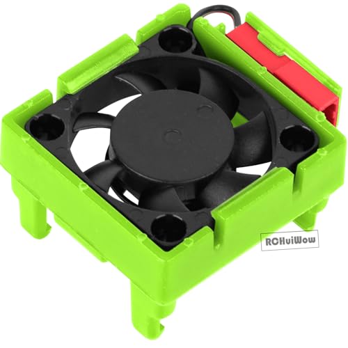 RC VXL-3s ESC Cooling Fan Heat Sink w/Dual Fan Heat Sink Upgrades Part for 1/10 Slash Rustler Stampede 4x4 VXL 4WD,High Velocity Fan Heatsink Hops Up,Green - color: Green(1set)