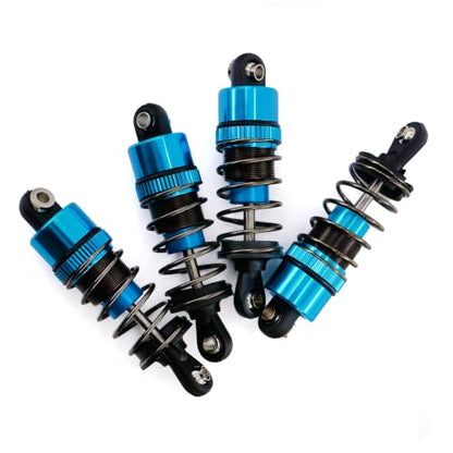 4PCS Oil Filled RC Shocks for 1/10 RC Cars, Adjustable Aluminum Shock Absorbers for Buggy Truggy Touring Drift Cars Monster Trucks (Blue 55mm)