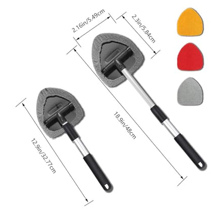 Car Window Cleaner, Car Cleanser Brush, Car Accessories Car Cleaning Supplies Tools, Car Cleaning Kit with Extendable Handle, Microfiber Cloth, Spray Bottle, Fits All Cars - color: colorful