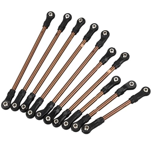 RC Models Parts For Traxxas For TRX4 For TRX-4 10Pcs/Set Metal 1/10 RC Crawler 324mm Wheelbase Unassembled Link Set Plastic Rod End(Black) - color: Black