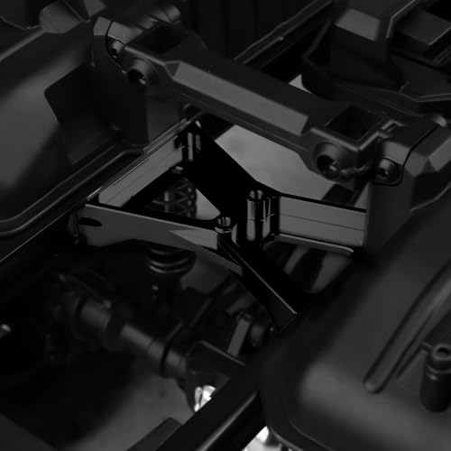 RC Chassis Brace Crossmember Aluminum Alloy Rear Beam Mounts Upgrade Part for 1/10 TRX4 RC Crawler Car Upgrade Replacement Parts (Black) - color: Black