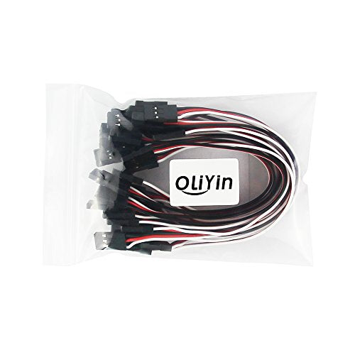 20pcs 5.90in 15cm 150mm 26AWG JR Male to Male RC Servo Extension Lead Cord Plug Servo Extend Cable for Helicopter Quadcopter