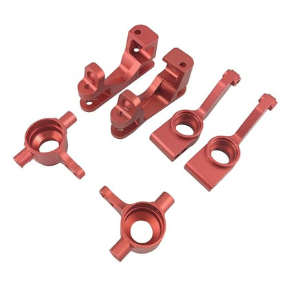C-Hubs Steering Blocks & Rear Carriers for Slash Stampede Rustler (Red) | Aluminum,4X4,4WD,RC Car,6837 6832 1952,CNC Machined,High Strength,Precision Fit