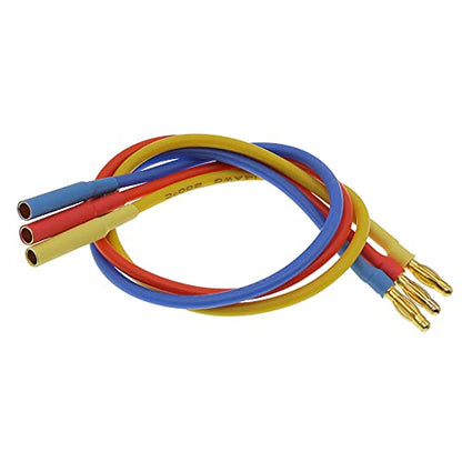 3PCS 4.0mm Banana Gold Bullet Connector Extension Cable for RC Brushless Motor ESC Extension Cable Wire RC Car Boat Parts (14AWG 30CM)