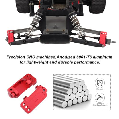 Hobbypark Aluminum Alloy Caster Blocks for RC 1/10 Traxxas 2WD Slash, Stampede, Rustler, Nitro Slash, Replacement of Part 3632 (Red) - color: Red