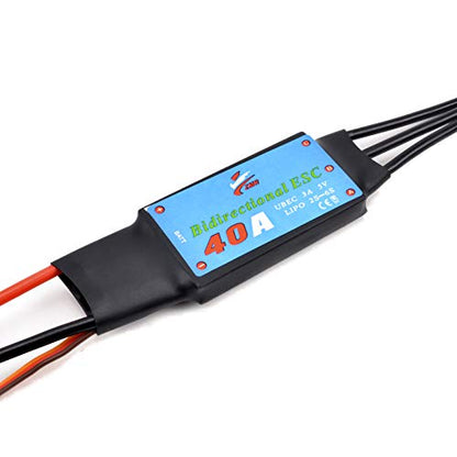 Bidirectional 40A Brushless ESC 2-6S UBEC 3A 5V | Electric Speed Controller for RC Car Boat Underwater Propeller - color: 40a Esc
