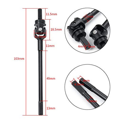 2PCS Hardened Steel Front Drive Shaft CVD Dogbone Front Driveshaft CVD Set Compatible with Capra 1.9 UTB AXI03004 1/10 RC Crawler Car Upgrade Parts Accessories