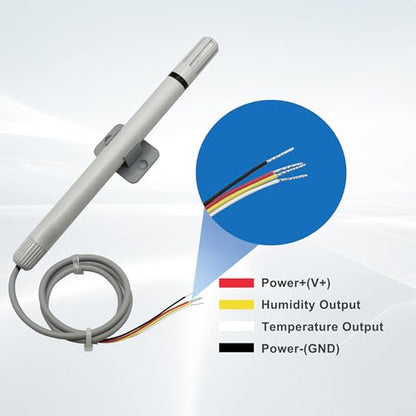 Tzone 4-20 mA Temperature Sensor Analog Humidity Probe Temp Transmitter | THT02C,4-20ma Output,plc temperature humidity sensor 4 20ma,Wall Mount,for Greenhouse HVAC Lab DCS Industrial Environmental - style: THT02C 4-20mA Output