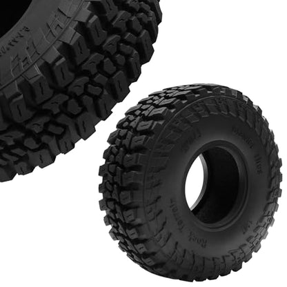 ShareGoo 4Pcs RC 1.9 Crawler Tires 1.9inch Rubber Tire 120x44mm w/Foam Inserts Compatible with Axial SCX10 II III Traxxas TRX4 Redcat Gen8 Gen7 1/10 RC Crawler Car (Style 1) - style: Style 1
