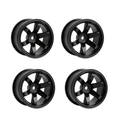 4PCS Plastic Wheels Rims Diameter 52mm for 1/10 Scale On Road Touring Racing Drift Car HSP HPI Tamiya Yokomo (Black) - color: Black
