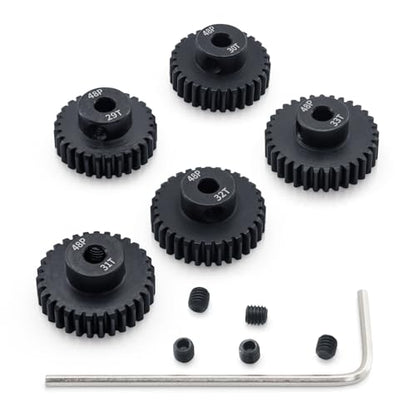 48P 29T 30T 31T 32T 33T Pinion Gear Sets with Screwdrivers for 3.175mm Shaft Brushless Brush Motor Compatible with Arrma HPI Kyosho Losi Axial Traxxas Tamiya 1/10 RC Car Monster Truck Buggy - size: 29T 30T 31T 32T 33T