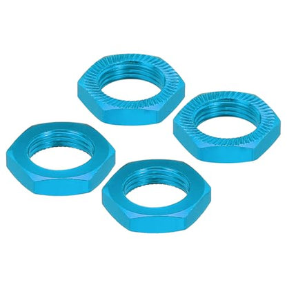 MECCANIXITY Aluminum 17mm RC Wheel Nut Thread M12x1.0mm Hex Wheel Nuts RC Wheel Nut for 1/8 RC Model Car Trucks Off Road Car Upgraded Parts Pack of 4(Blue) - color: Blue