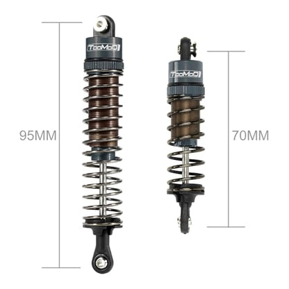 1/10 70MM 95MM RC Oil filled Shock Absorbers kit for Tamiya TT-02B DT-02 DT-03 1/10 Buggy Car Upgrades Parts (Grey) - color: Gray