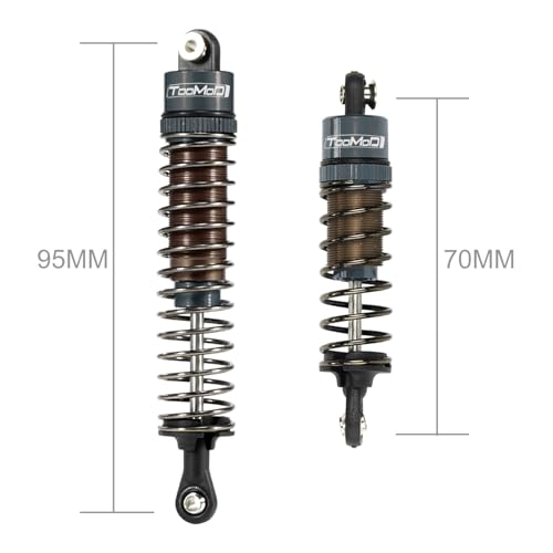 1/10 70MM 95MM RC Oil filled Shock Absorbers kit for Tamiya TT-02B DT-02 DT-03 1/10 Buggy Car Upgrades Parts (Grey) - color: Gray