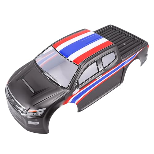 GOWENIC 1/10 Scale Clear Pattern RC Truck Body Shell Fit for 26cm Wheelbase PVC Material for Enhanced Protection of RC Car Components (Black) - color: Black