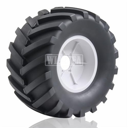 4PCS 1/8 Scale RC Monster Truck Rubber Tire w/17mm Hex Plastic Wheel Rim 170mm/90mm Rubber Rocks Tyres Set Fit for 1/8 Traxxas Sledge 95076-4 Arrma Kraton 6S Typhon 3S HSP HPI Redcat Kaiju - color: 1/8 White 1